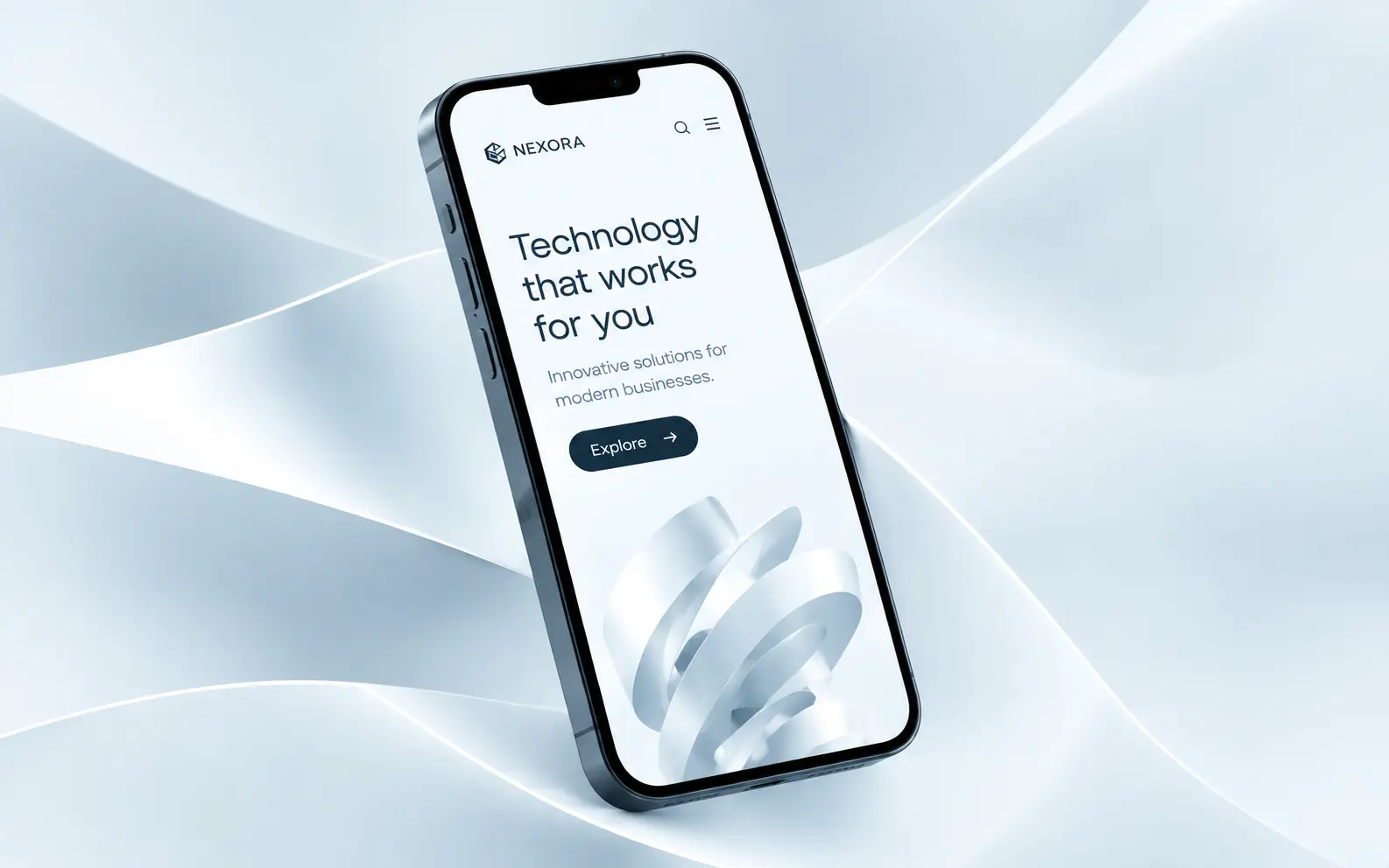Nexora website on a phone
